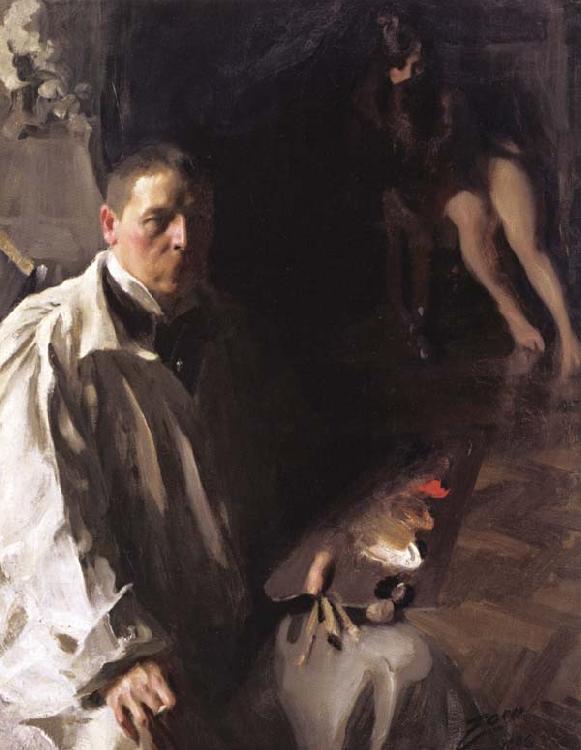 Anders Zorn Self-Portrait with Model (nn02) China oil painting art
